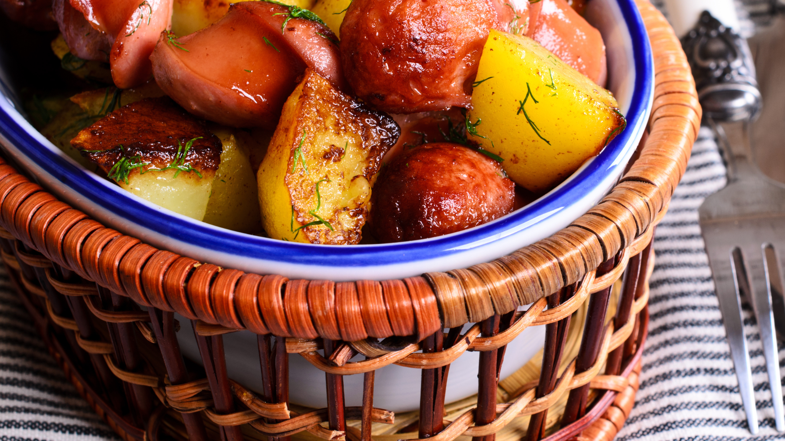 Sausage Bake with Rocket Pesto and Potatoes